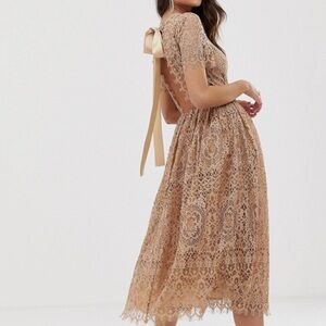 ASOS
ASOS DESIGN lace midi dress with ribbon tie and open back